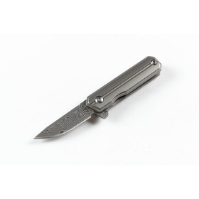 Damascus Little Commander Quick Opening Titanium Folding Camping Survival Pocket Knife with Necklace UD405302